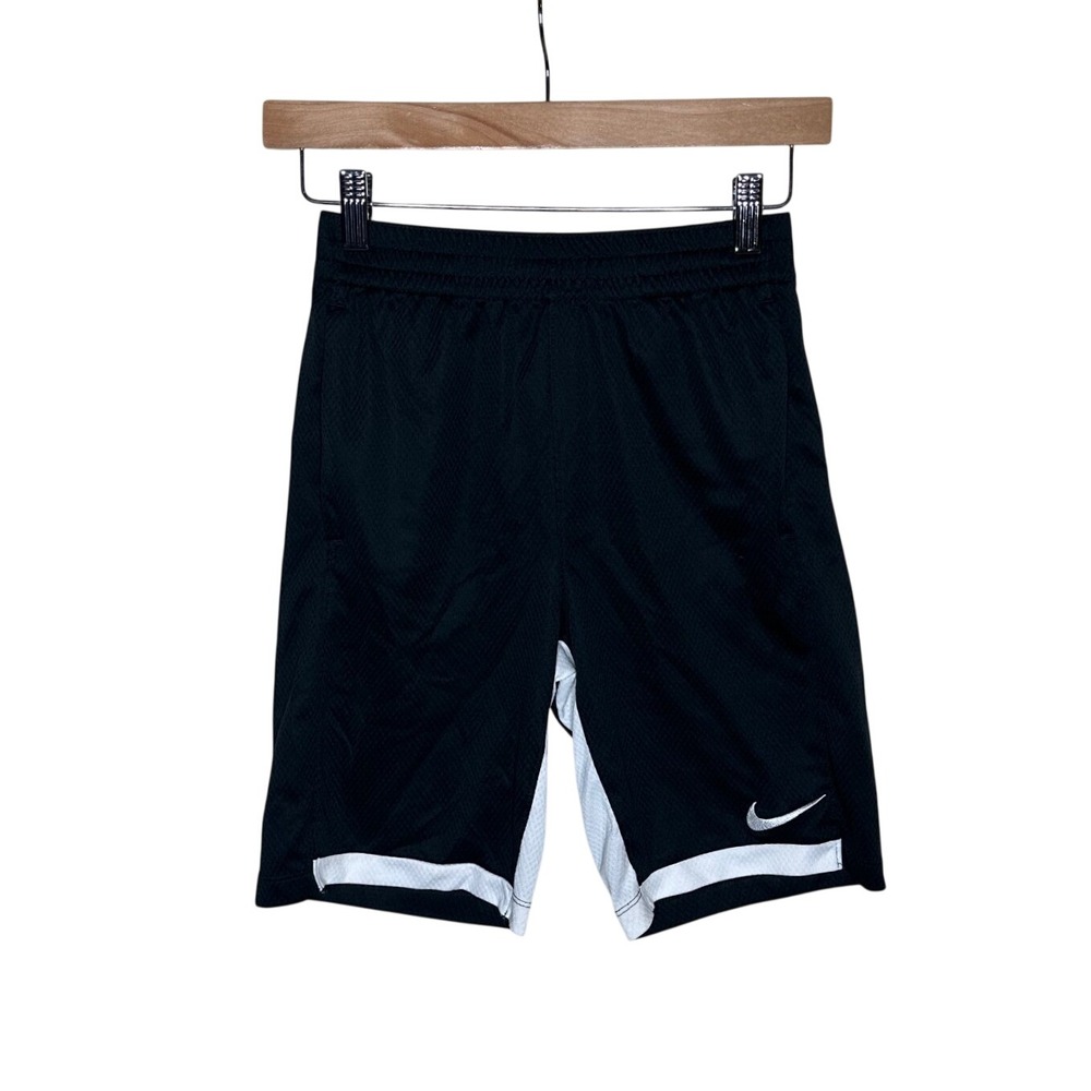 Nike Dri Fit Boys Athletic Training Shorts size Large Black/White